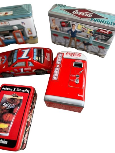 Set Of 6 Coca-Cola Tin LOCKER Metal Container 3D Tins Car Fridge Pharmacy - Picture 3 of 10