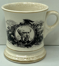 Vintage Mustache Cup Barber Shaving Mug Holding Lip Guard Beard Resting Bar