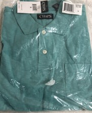 Men's Chaps Pale Jade Green Short Sleeve Polo Shirt Size M NWT