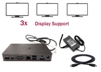 Genuine Dell Thunderbolt Dock USB Type-C K17A w/ 130W Ac Adapter HDMI cable