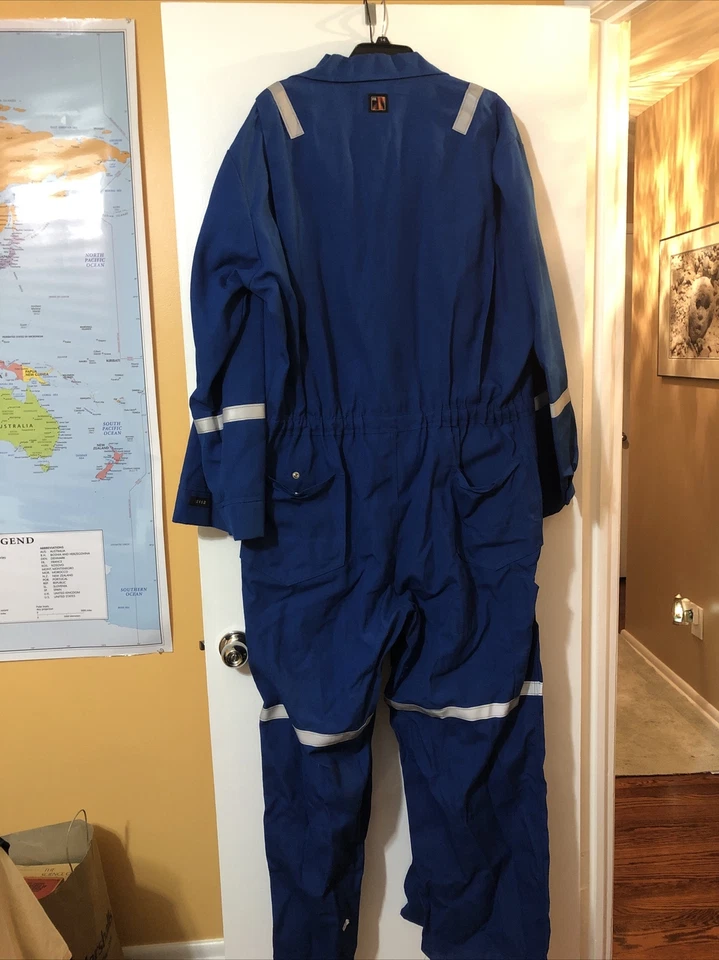 Workrite Coveralls FR Flame-Resistant 1104NX45 RB 54R Nomex Hi-Vis Blue Work - Image 3 of 4