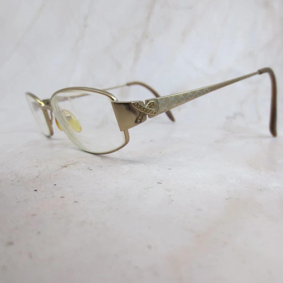 Marco de gafas Geoffrey Beene Fashionista dorado borde completo ovalado 51-17-135 Foto 2 de 4