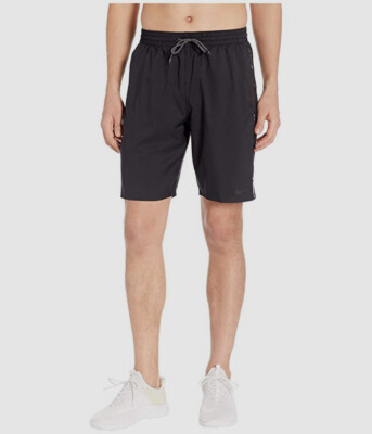 $50 Nike Men Black Logo Splice Racer Volley Drawstring Shorts Pants Size Medium