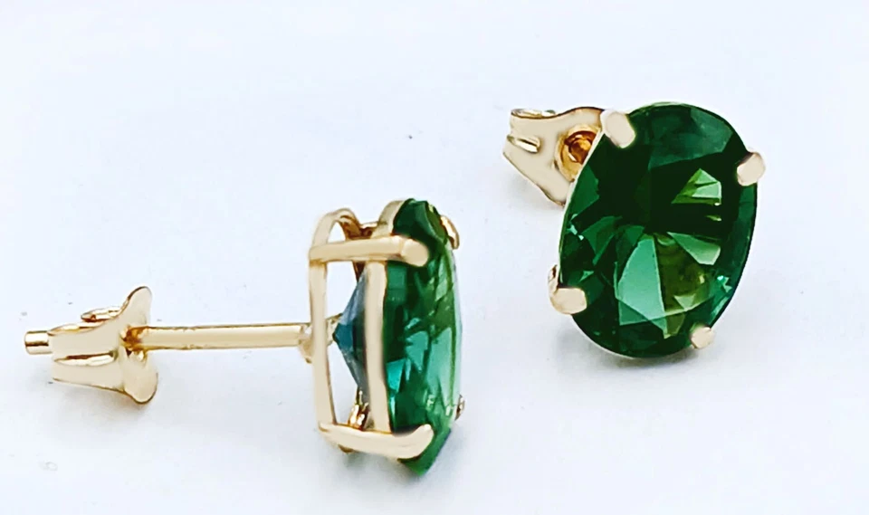 PENDIENTES TSAVORITA ORIGINALES 3,34 quilates oro amarillo 14K - Servicio de tasación gratuito Foto 4 de 4