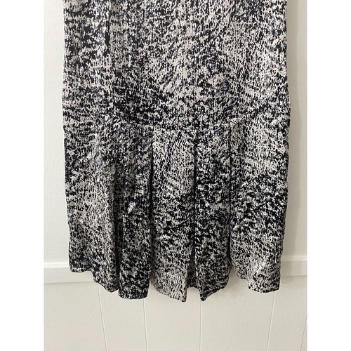 Rebecca Taylor Silk Dress 2 Black Boho Abstract Print Sleeveless Drop Waist Midi - Picture 3 of 6