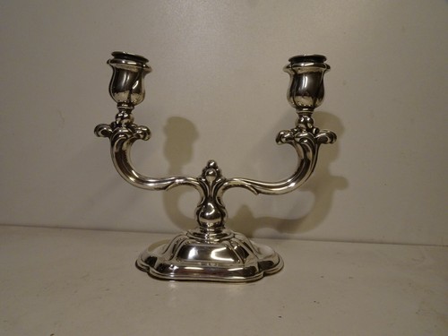 SOLID SILVER A835 BELGIUM SILVER CANDLESTICK CANDELABRA ANTIQUE ARGENT ZILVER - Picture 3 of 10