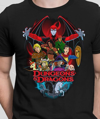 Dungeons & Dragons cartoon T-shirt Black unisex All Sizes S-5Xl