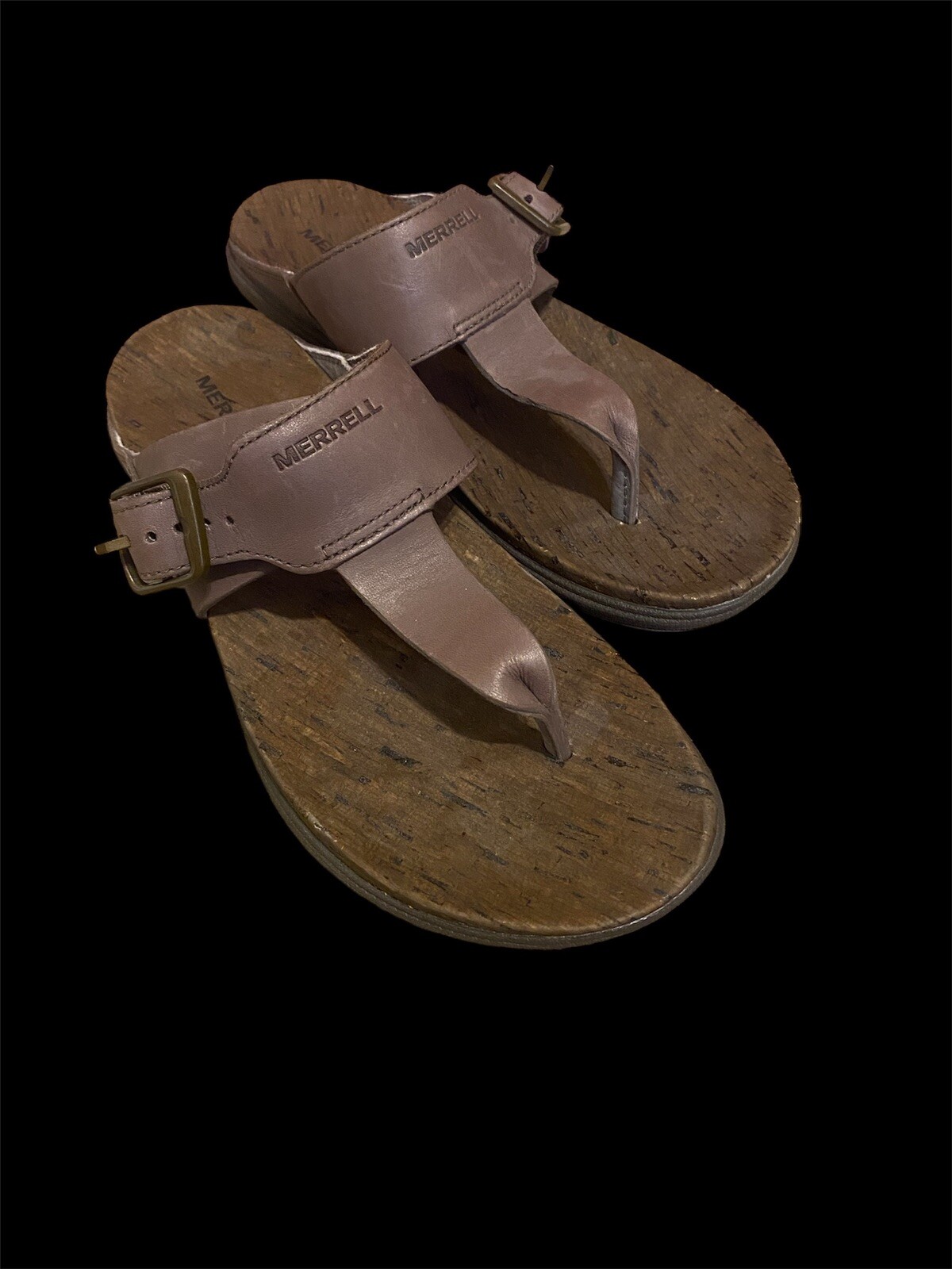 Merrell sandali donna giro città perizoma fibbia Luxe Post marrone taglia 7 J97392