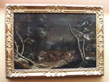 antico dipinto ad olio su tela XVIII ° secolo scuola fiamminga '700 certificato