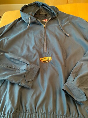 VINTAGE HOOTERS WINDBREAKER SZ XXL TEAM 1/2 ZIP EMBROIDERED PULLOVER 