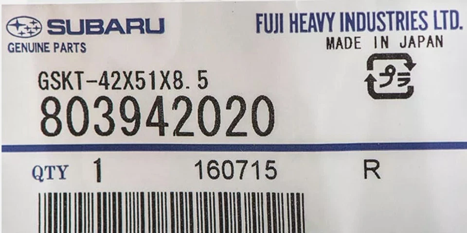 Sello de cuello de llenado de aceite Subaru 1988-2025 Forester WRX STI Legacy OEM 803942020 Foto 2 de 2