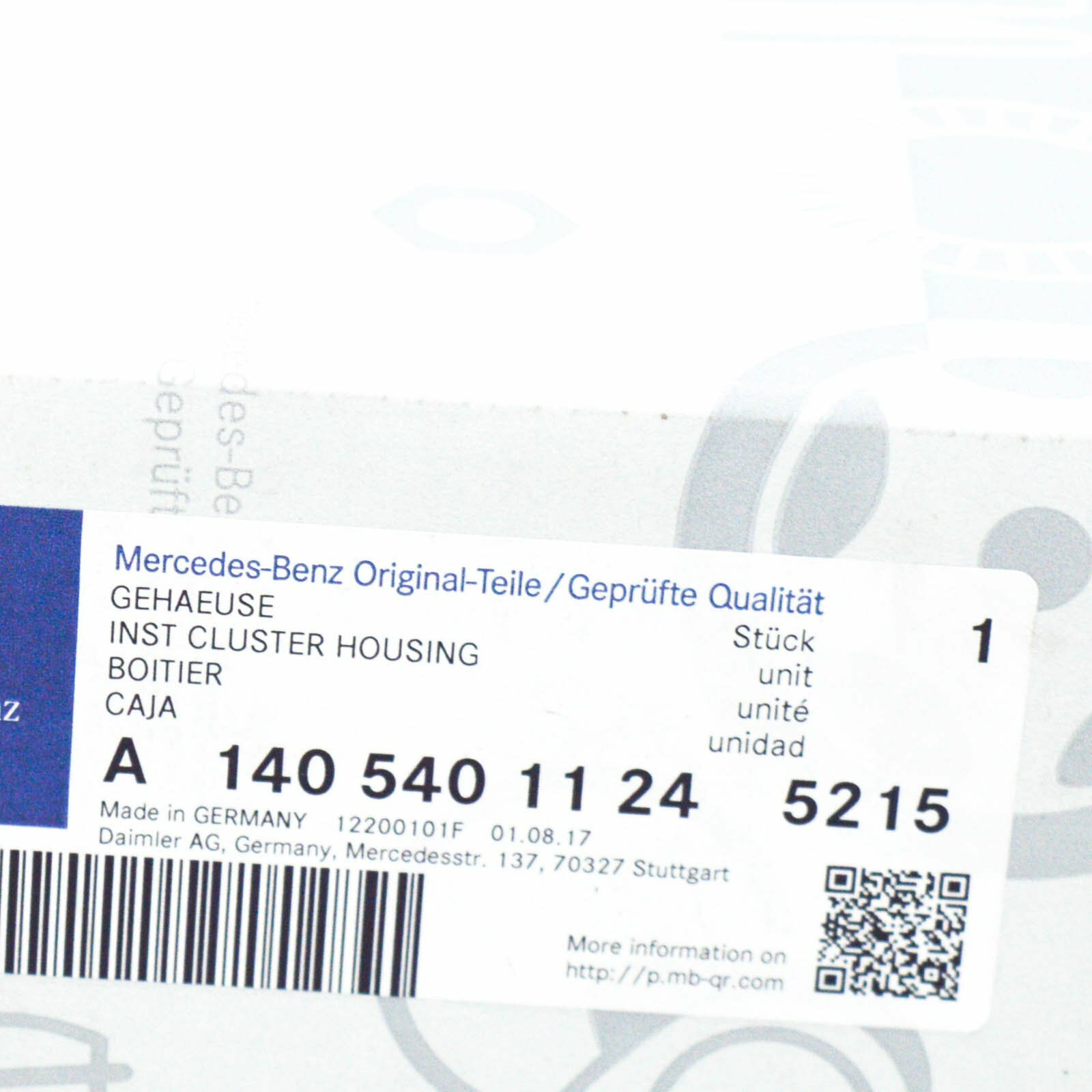 NEU MERCEDES-BENZ SL R129 KOMBIINSTRUMENT SCHUTZHÜLLE  