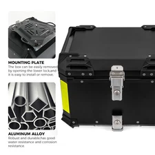 Aluminum 55L Motorcycle Top Case Rear Tail Box Waterproof Luggage Trunk Storage