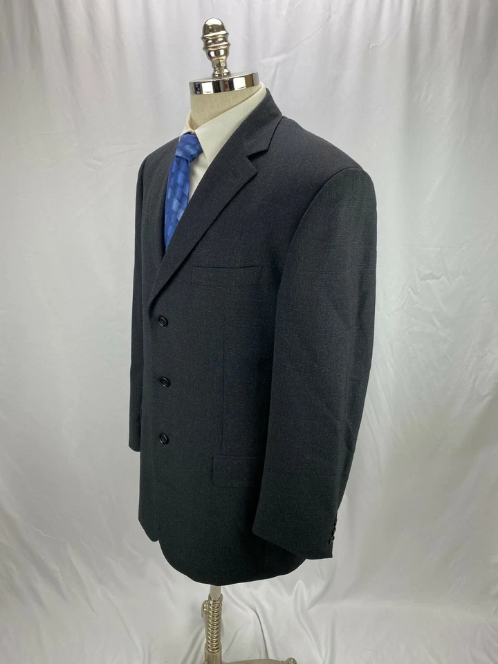 Barneys New York мужской серый Glen клетку шерсти блейзер куртка 42L - Изображение 3 из 4