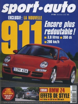 SPORT AUTO n°490 11/2002 PORSCHE 911 BMW Z4 BOXSTER RUF ALFA 147 GTA