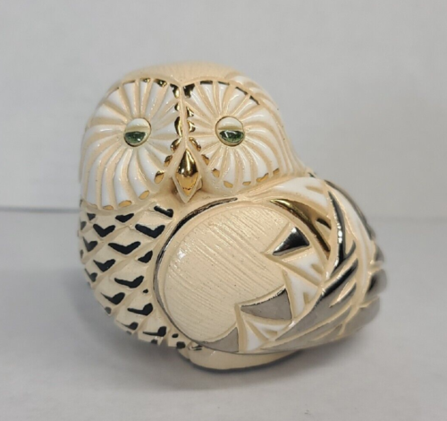 De Rosa Rinconada White Owl Glazed Ceramic Gold & Platinum Accents - Photo 1 sur 9