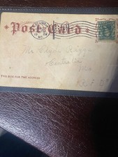 *EXTREMELY RARE* 1909  POSTCARD WITH BENJAMIN FRANKLIN 1 CENT GREEN STAMP