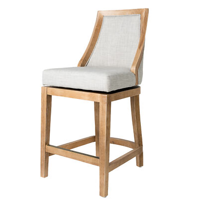 Maven Lane Swivel Kitchen Counter Height Stool 26''H, Weathered Oak Finish (Used)