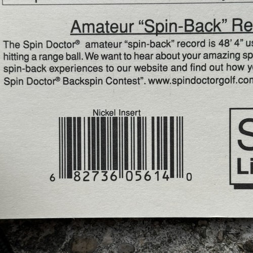 Spin Doctor RI Wedge Insert Nickel Right Hand Golf Club 05614 Sealed NEW - Picture 9 of 10