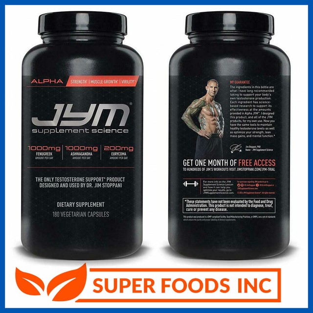 JYM Supplement Science Alpha JYM 180 Caps Natural Testosterone Booster