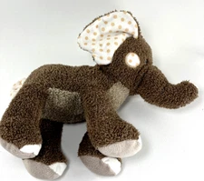 Hugfun Plush Elephant Soft Brown Floppy Legs Yellow Dot Embroidery Eyes Lovey
