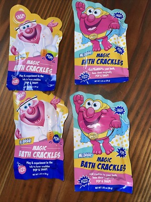 Mr. Bubble Water Magic Bath Crackles Fizz Snap Pop Tub Fragrance Free 4 Pack