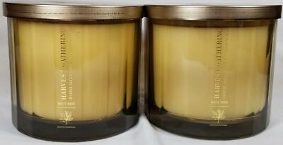White Barn Candle: HARVEST GATHERING by Bath Body Works Scented 3-wick Jars 2x