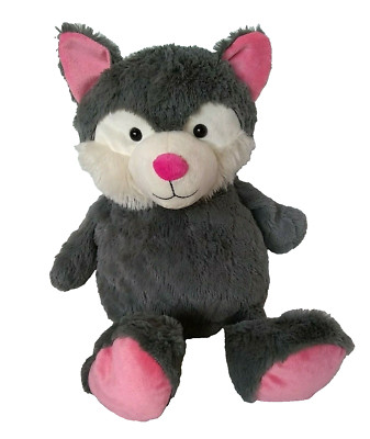 Animal Adventure WOLF Husky Dog 18'' Plush Gray Pink 2017 Stuffed 
