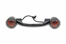 Black Revox Turn Signal Bar with Lamps for Harley Davidson by V-Twin