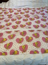 Vtg 1994 warner Looney Tunes Tweety Bird Bedding dust ruffle bed skirt curtins