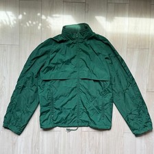 Vintage 70s Eddie Bauer Green Zipper Wind Breaker. Size Medium. Made in USA.