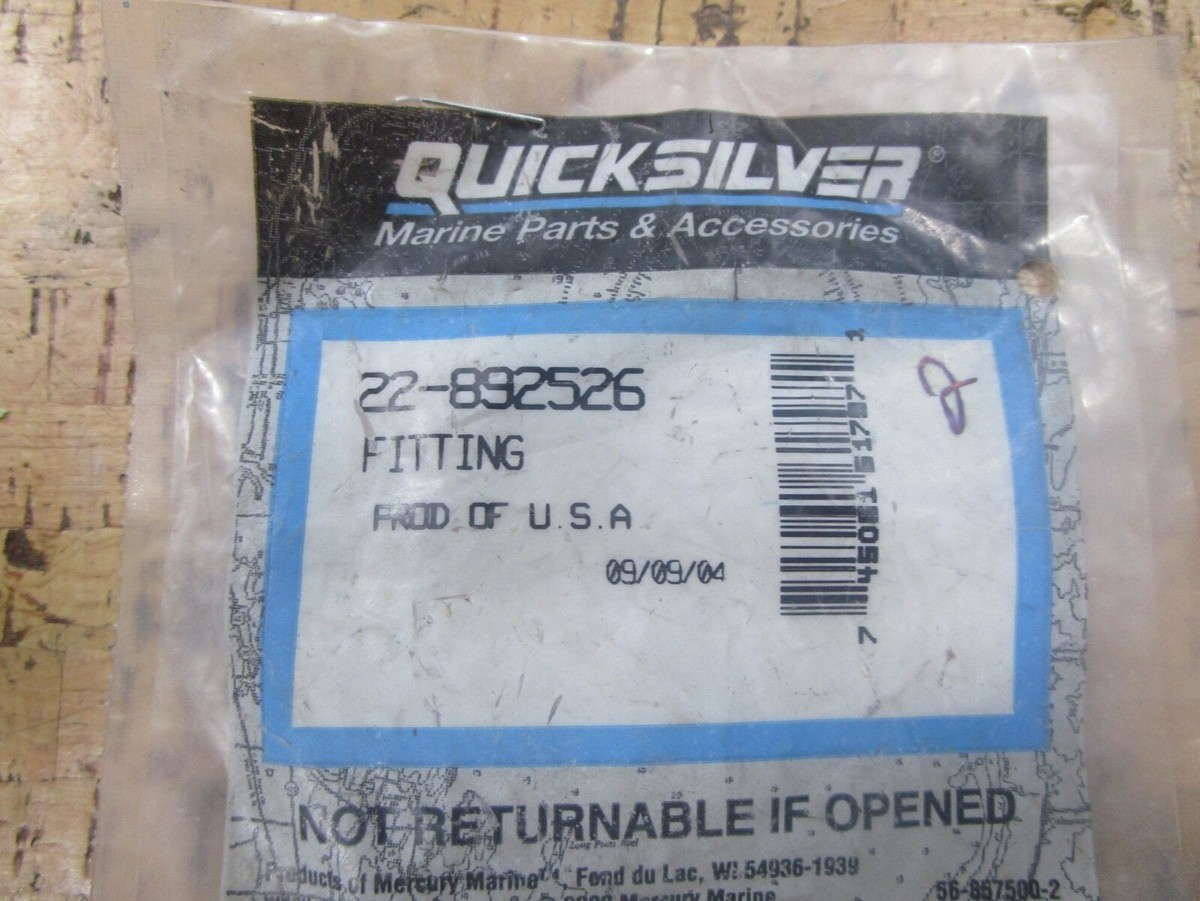 NEW OEM* 0750 Mercury Quicksilver FITTING 22-892526 | eBay