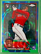 2023 Topps Chrome Update ENMANUEL VALDEZ RC Green/Blue Lava Lamp /125 Red Sox