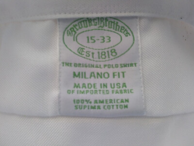 USA製 Brooks Brothers MILANO 14 1/2-31 Milano Slim-Fit Dress Shirt, Non-Iron Button-Down Collar