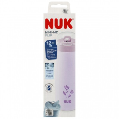 4008600434573 NUK Kubek 500 ml  12m  Mini-Me stal Kwiat 10225329 NUK