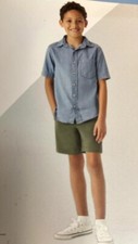 Member's Mark Boy's 2 Piece Button Short Sleeve Shirt Drawstring Short Set 8