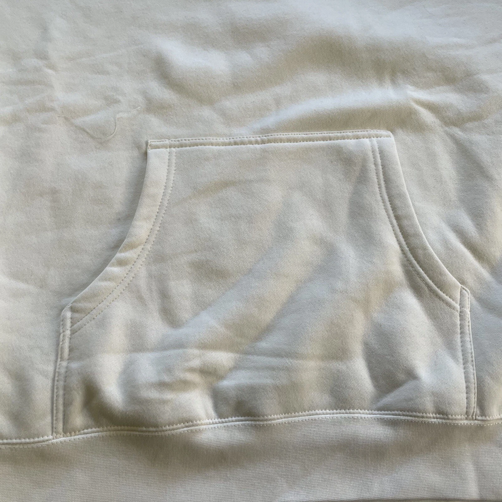 OFF WHITE Felpa con cappuccio crema fantasci fi fantasy taglia XL bianca logo tricolore pesante