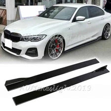 For BMW G20 330i M340i 2019-24 Gloss Side Skirt Extension Splitter Spoiler Panel