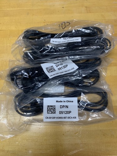 LOT 5 NEW OEM DELL 05120P Computer Power Cords 6Ft - 110V AC 10A Flat ...