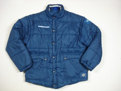 VTG 90s retro Umbro Pro Training Puffer Jacket Blue body warmer Gillet Mens XL