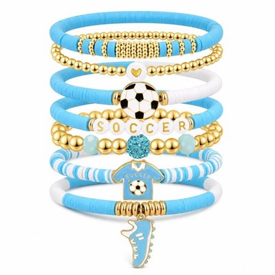 Joyline Women s Soccer Charm Bracelet, Game Day Fan One Size, Light Blue