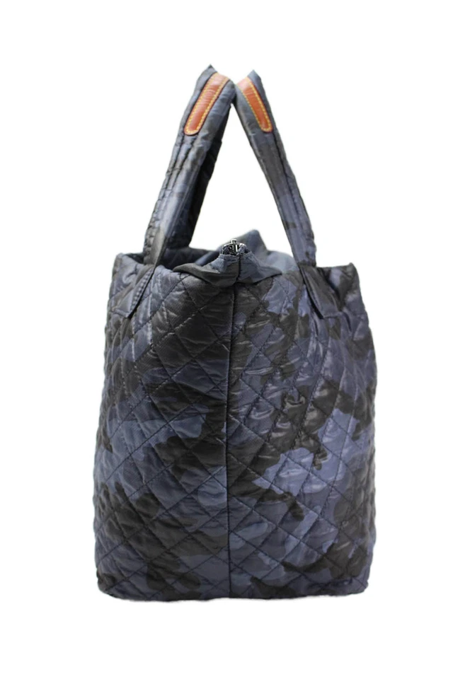 MZ Wallace 女式拉链迷彩拼色托特包手提包海军蓝 — 第 2/4 张图片