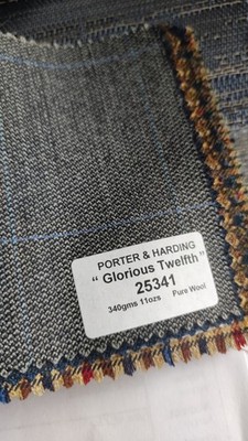 Porter & Harding Glorious Twelfth Grey  Check Country Tweed 3 Pcs Suit Lengths