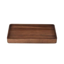 Acacia Wood Tray Organizer with Walnut Finish