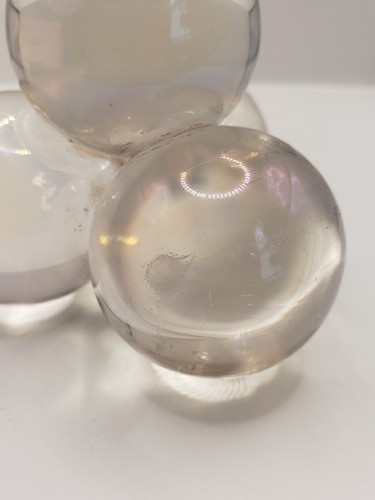 Antique Bohemian Iridescent Soap Bubble Glass Harrach Paperweight Wicked Glinda - Afbeelding 5 van 12