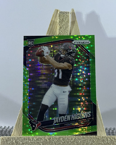 2025-26 Panini Prizm Jayden Higgins Neon Green Prizm #376 Houston Texans