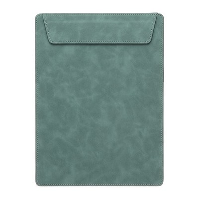 A4 Letter Size PU Leather Clipboard, 9''x12'' Magnetic Padfolio, Cyan