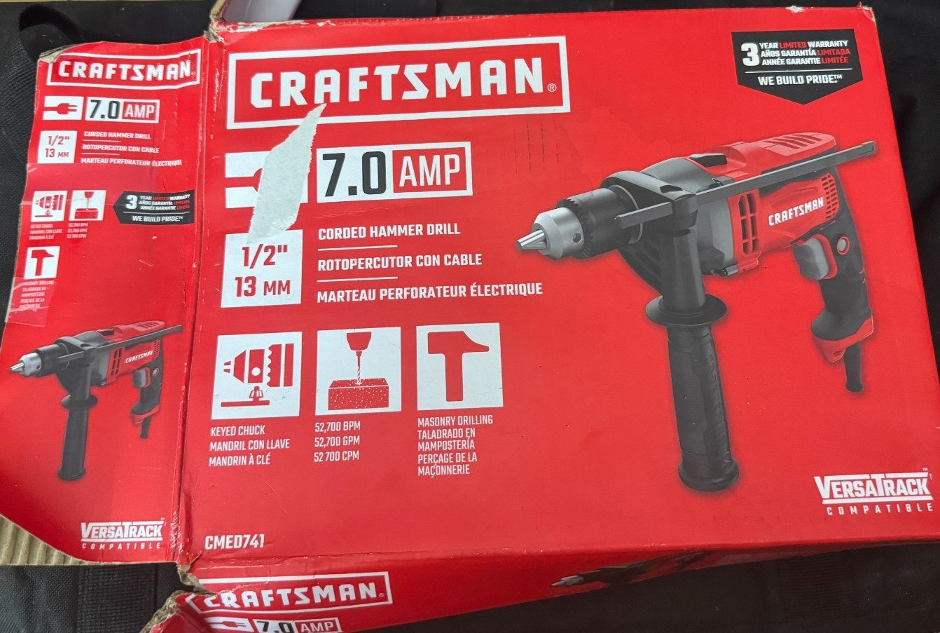 CRAFTSMAN 1/2-in 7 -Amp Variable Speed Hammer Drill