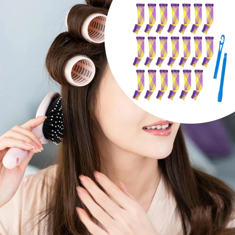 20x Heatless Spiral Hair Rollers Travel Friendly Spiral Curls Styling Kit - image 4 of 4