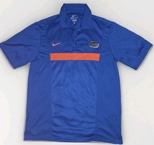 Nike Florida Gators Polo Shirt Men's Size Medium Blue Short Sleeve Dri Fit Golf